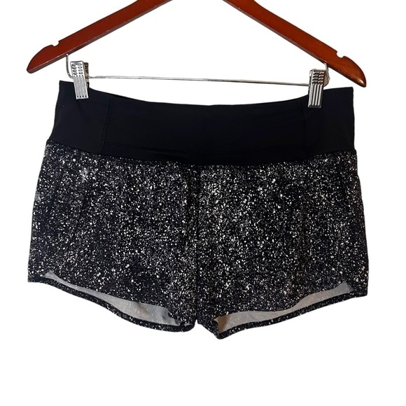 Lululemon Run Times Short- Mini Splatter White Black - Picture 7 of 14